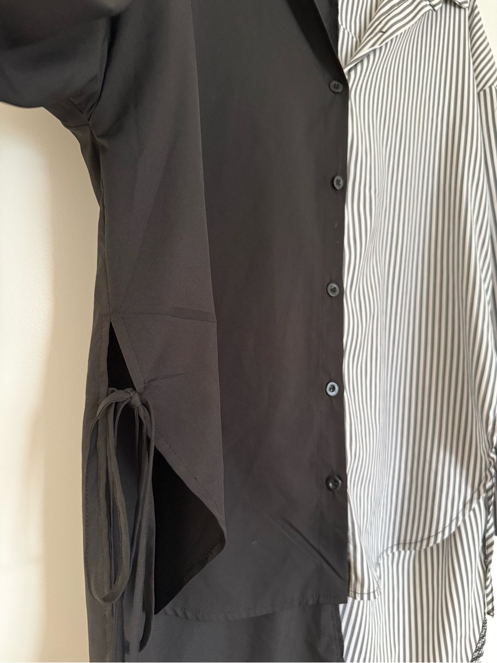 SHEIN Black & White Striped Labelled Top - Picture 3 of 5